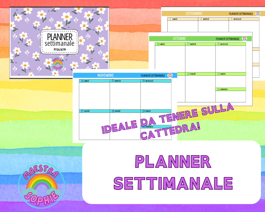 PLANNER SETTIMANALE DA TENERE SULLA CATTEDRA A.S. 25/26
