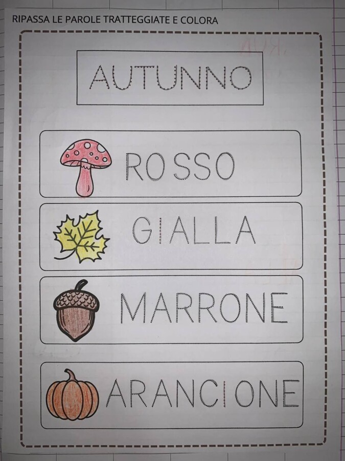 Autunno – Lavoretto da Scoprire e Schede