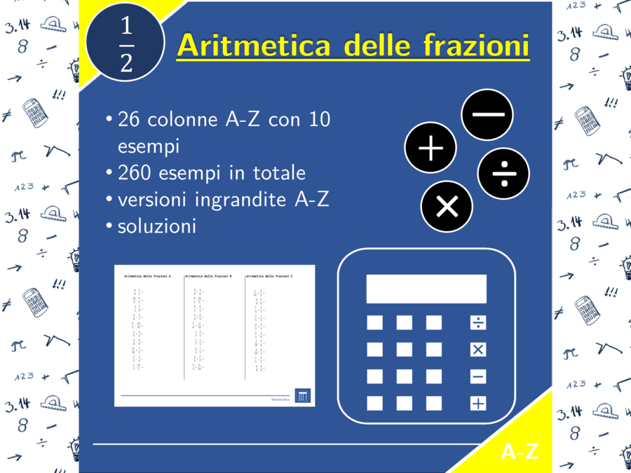 Aritmetica delle frazioni | matematica | 26 colonne