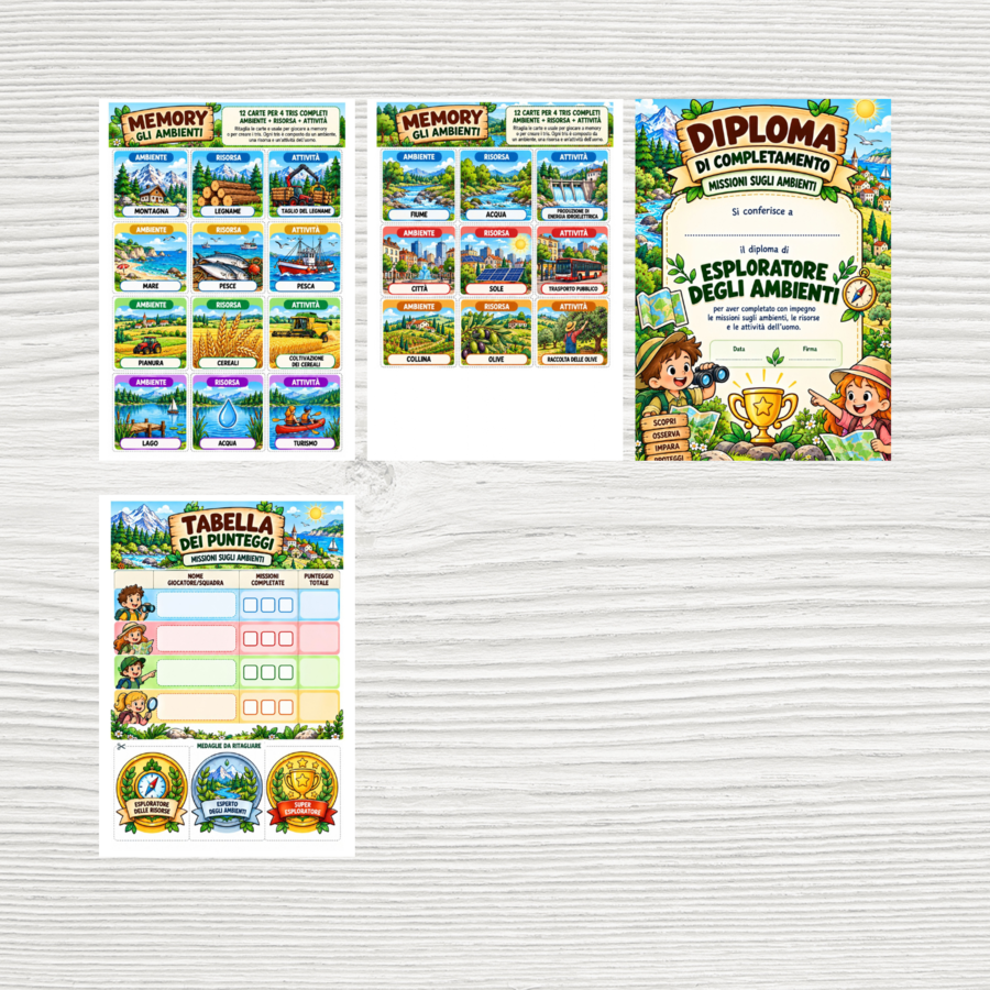 Gioco didattico a tema ambiente - Trova la risorsa