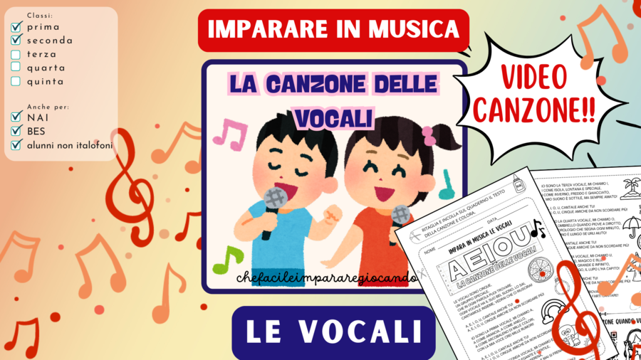 LE VOCALI - CANZONE - TESTO E VIDEO