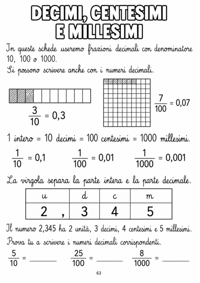 Quaderno completo di matematica classe terza scuola primaria