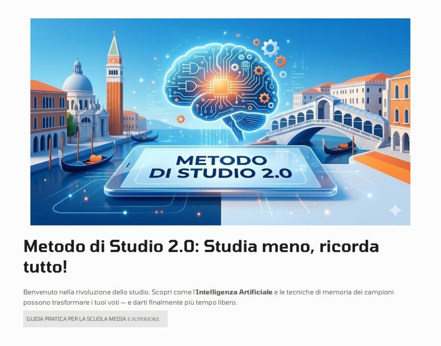 METODO DI STUDIO 2.0: Studiare con l’IA e le tecniche dei Campioni di Memoria