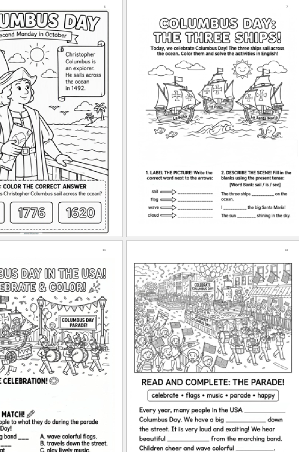 Columbus Day Activity Pack