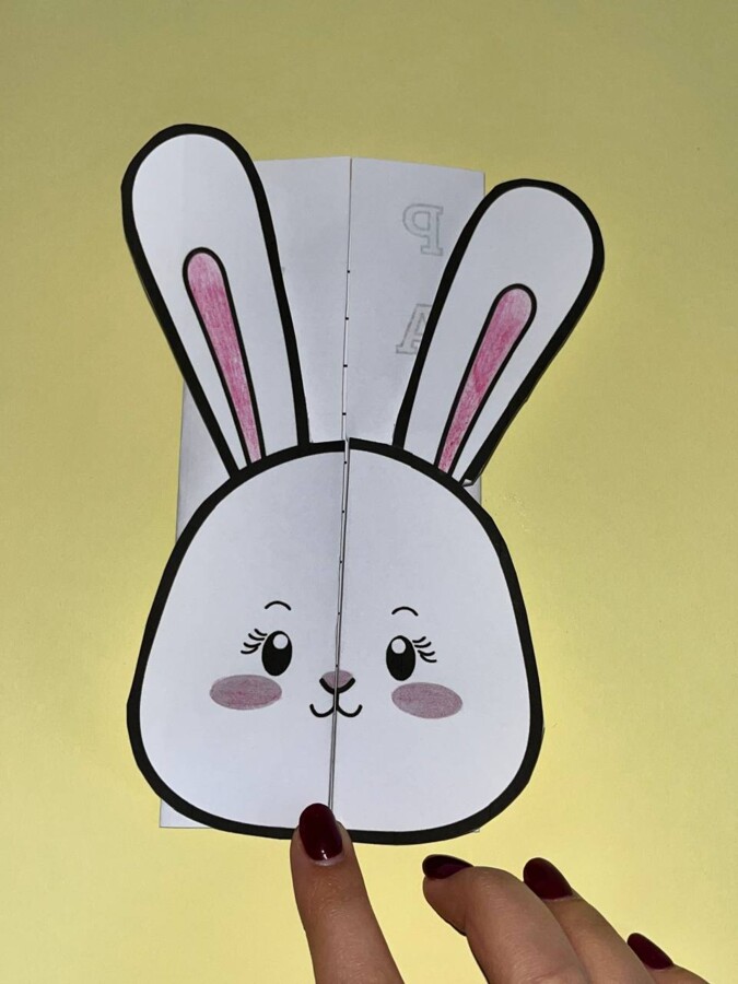 Biglietto coniglio apribile – Lavoretto Pasqua stampabile