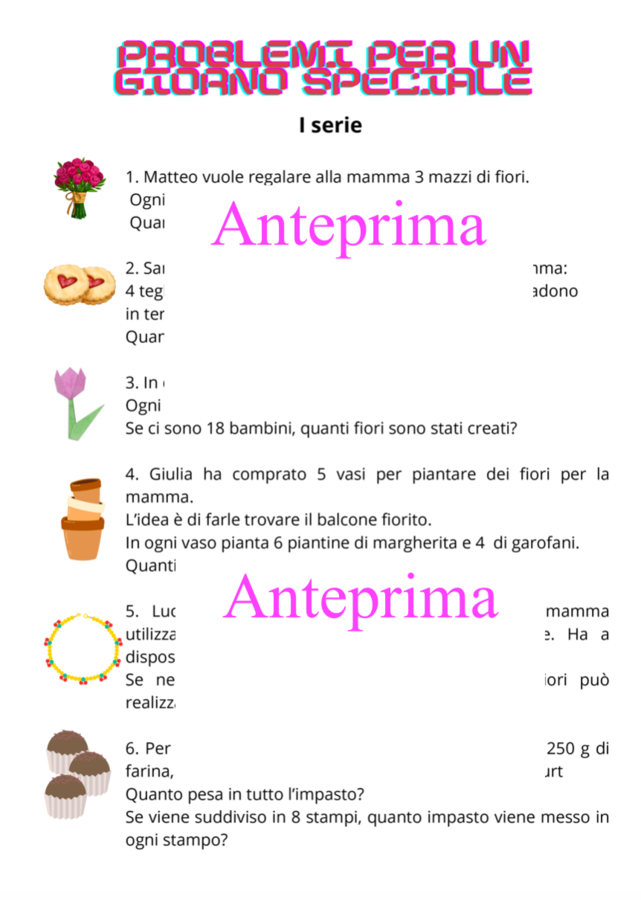 Mammatematica; problemi per la festa della mamma