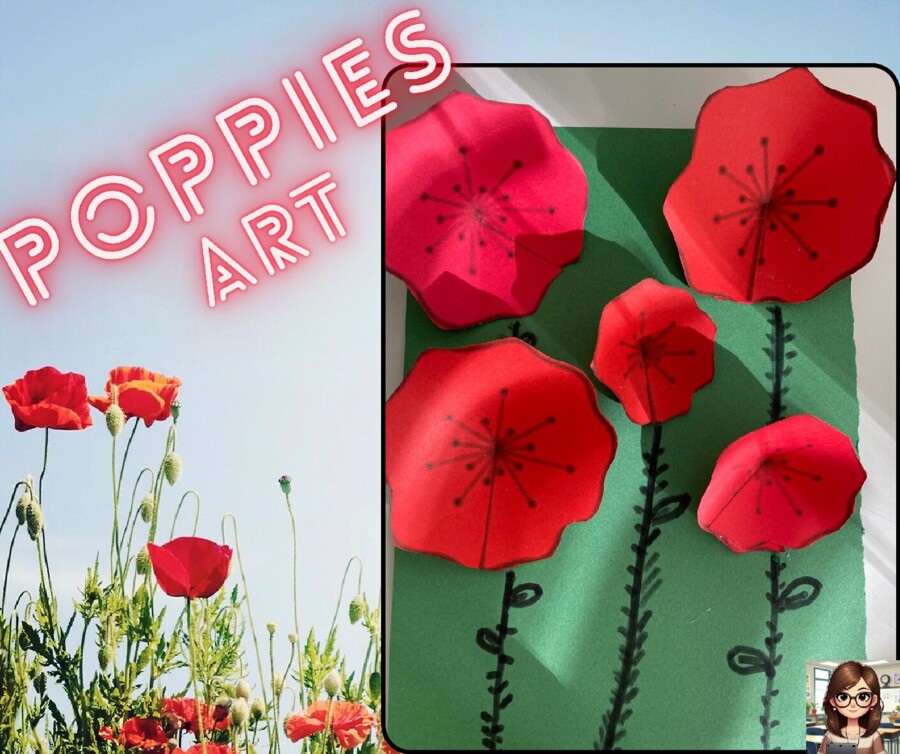 Poppies art - papaveri 3D popup