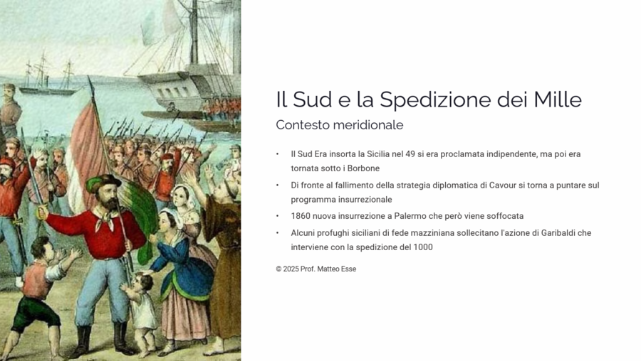L'Unità d'Italia 2: Seconda Guerra, Garibaldi e i Mille + Verifica (PPTX)