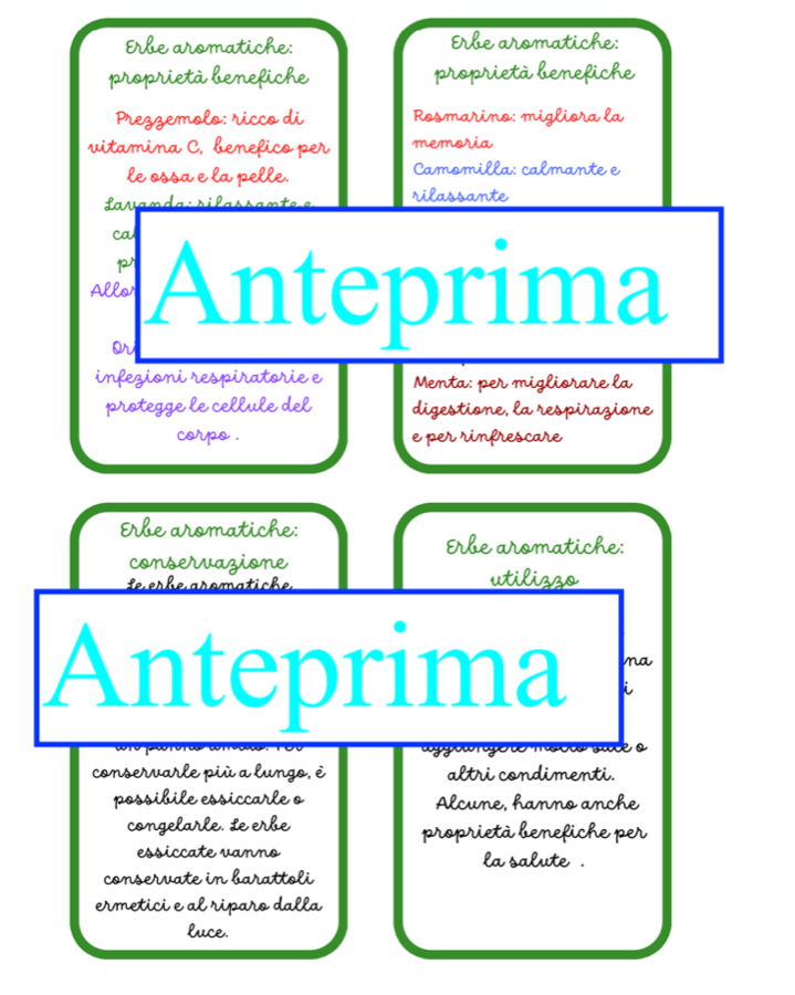 Nomenclatura arricchita delle erbe aromatiche