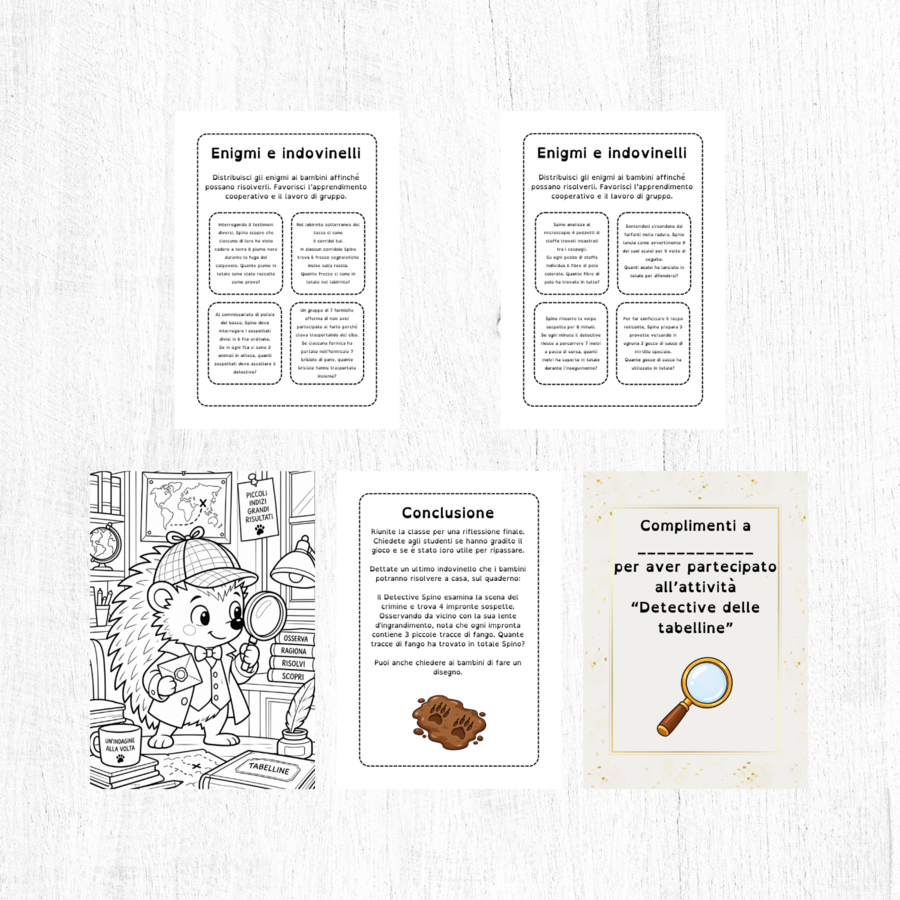 Gioco didattico "Il detective delle tabelline"