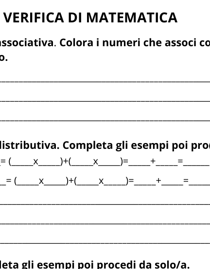 Verifica proprietà moltiplicazione