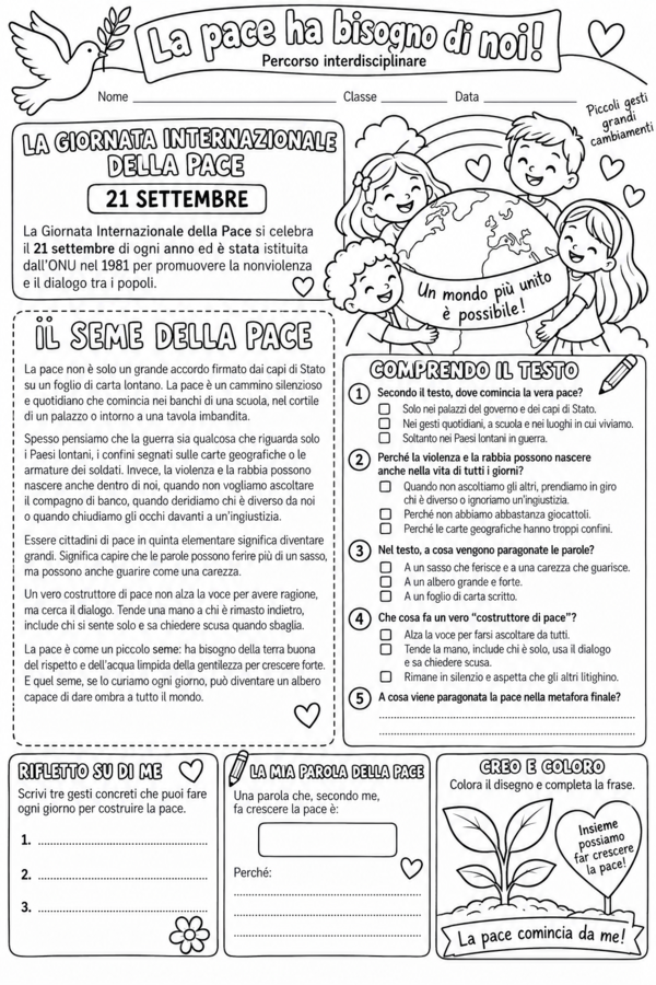 Giornata internazionale della Pace percorso interdisciplinare