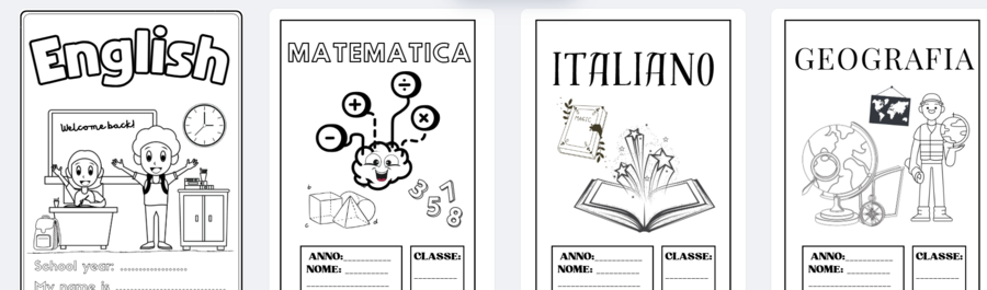 📘 Copertine per Quaderni – Scuola Primaria