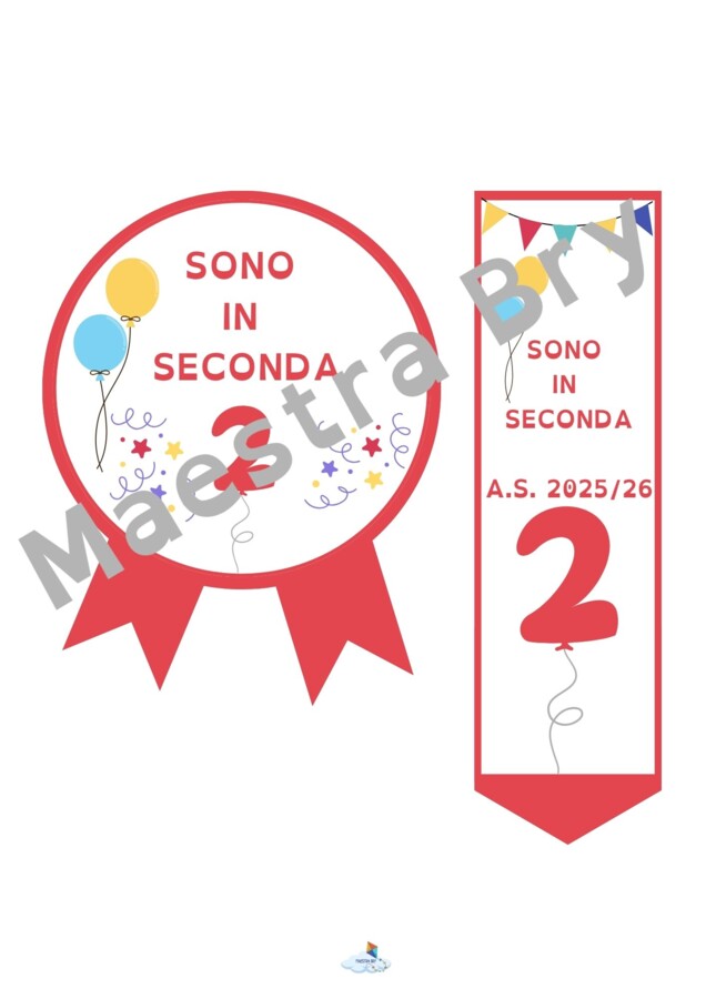 COCCARDA E SEGNALIBRO PER LA CLASSE SECONDA