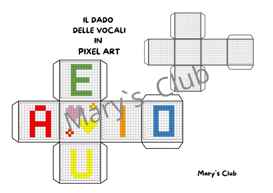 Il dado delle vocali in Pixel Art