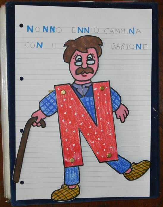 Lettera N di Nonno e di Nido