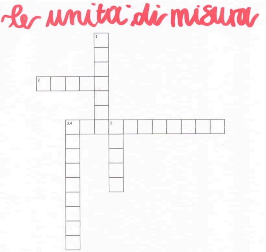 Cruciverba sulle unità di misura - imparare giocando