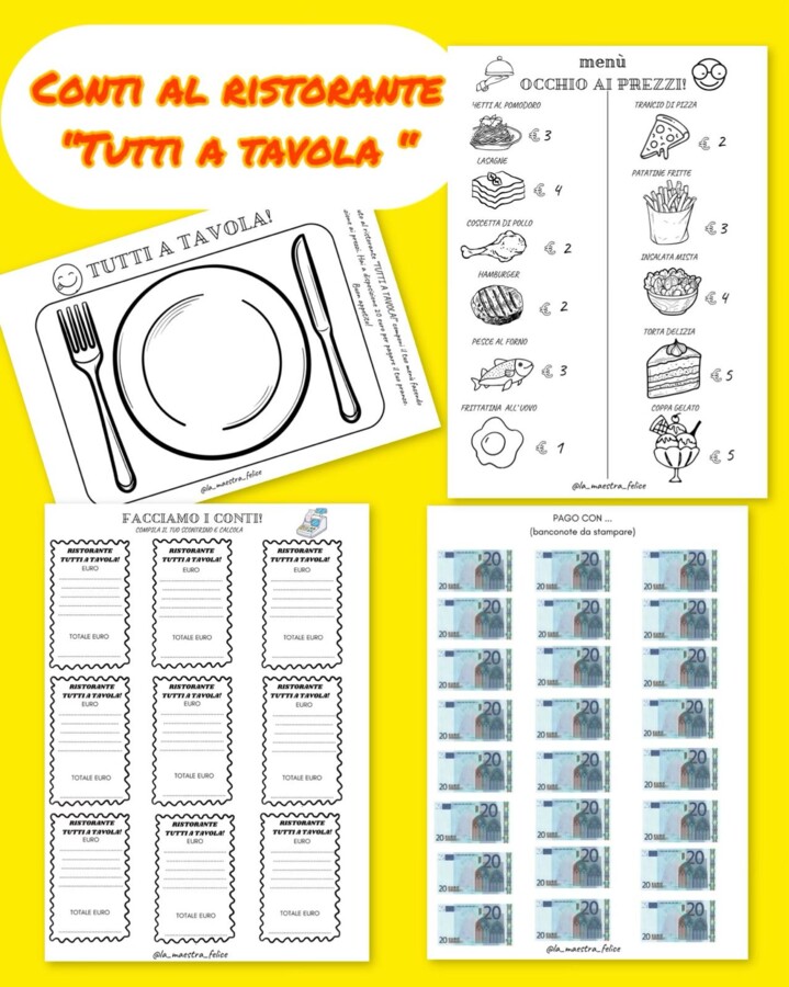 CONTI AL RISTORANTE "TUTTI A TAVOLA!"