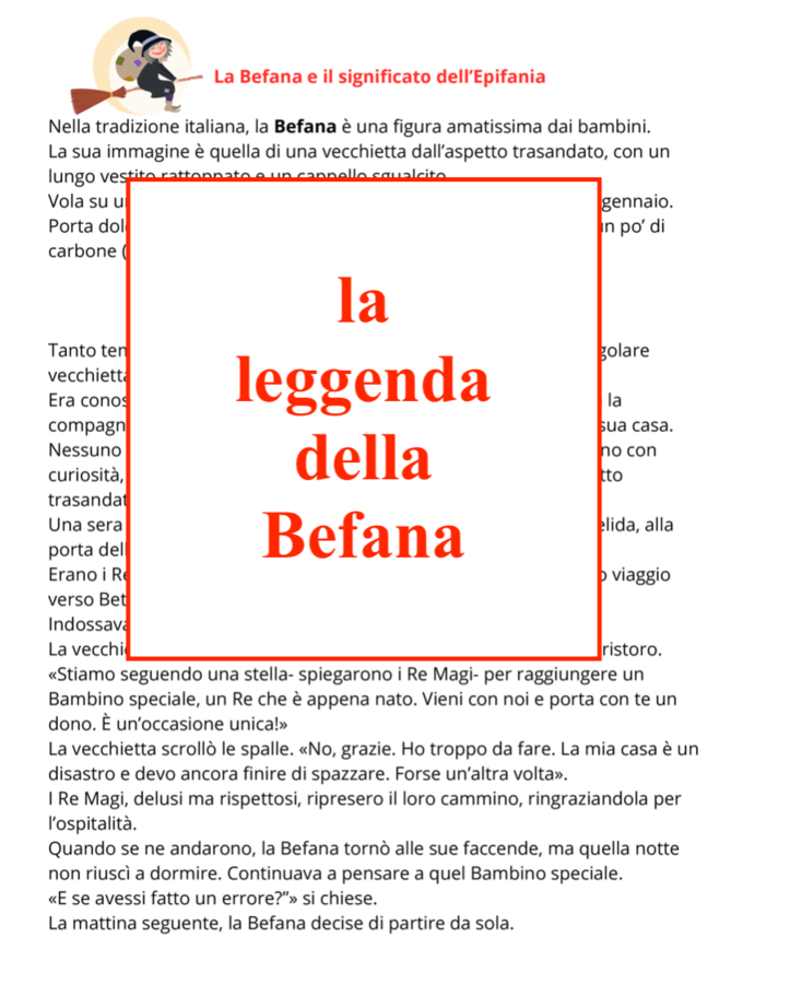 La Befana e l'Epifania; un viaggio per il mondo tra tradizione e leggenda-classi III/V