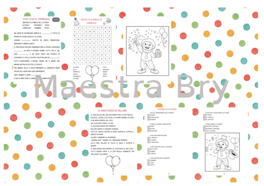 CARNEVALE : LETTURE IN STAMPATO MAIUSCOLO