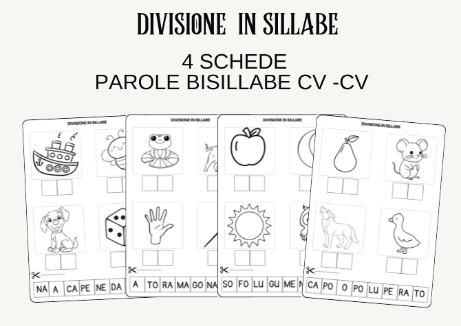 DIVISIONE in SILLABE - Bisillabe CV - CV