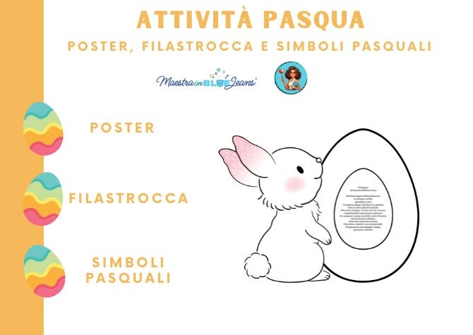 POSTER di PASQUA con filastrocca e simboli pasquali