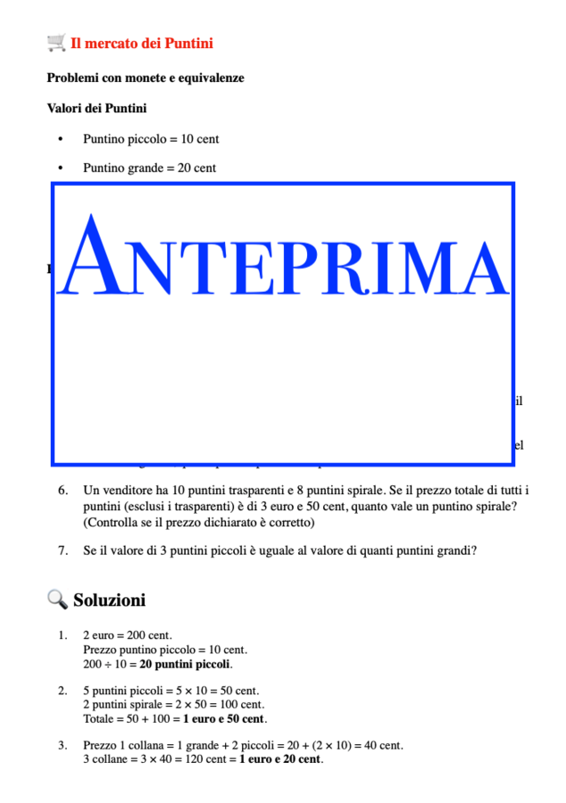 Il paese dei puntini; un percorso per l'accoglienza tra matematica e inclusione, classi 3/5