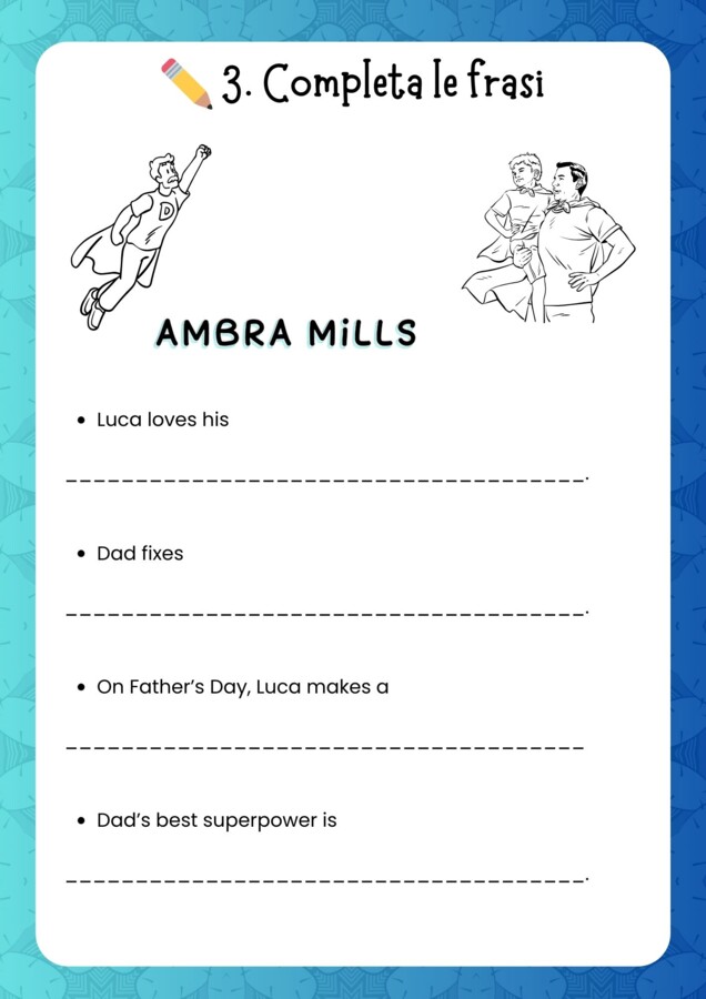 Risorsa Gratuita in inglese per la Festa del Papà