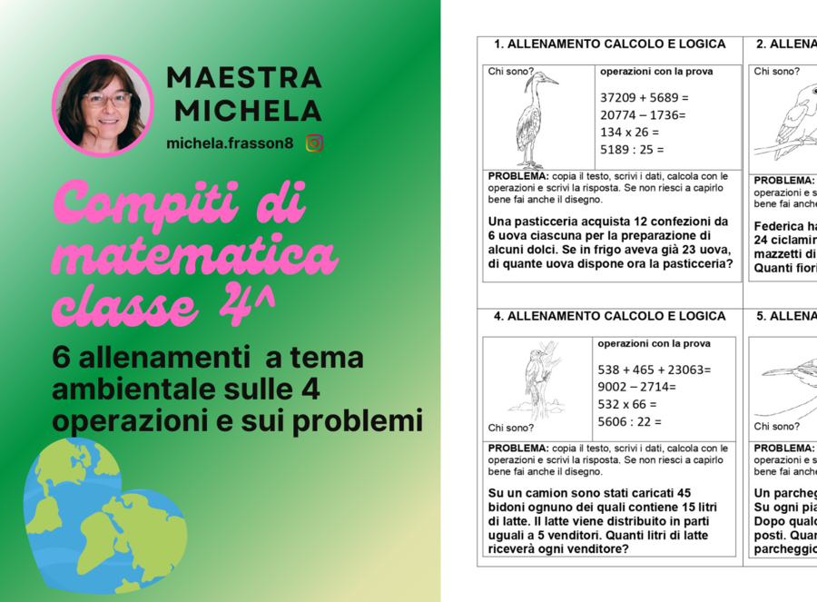 Compiti di matematica classe quarta: calcolo e problemi