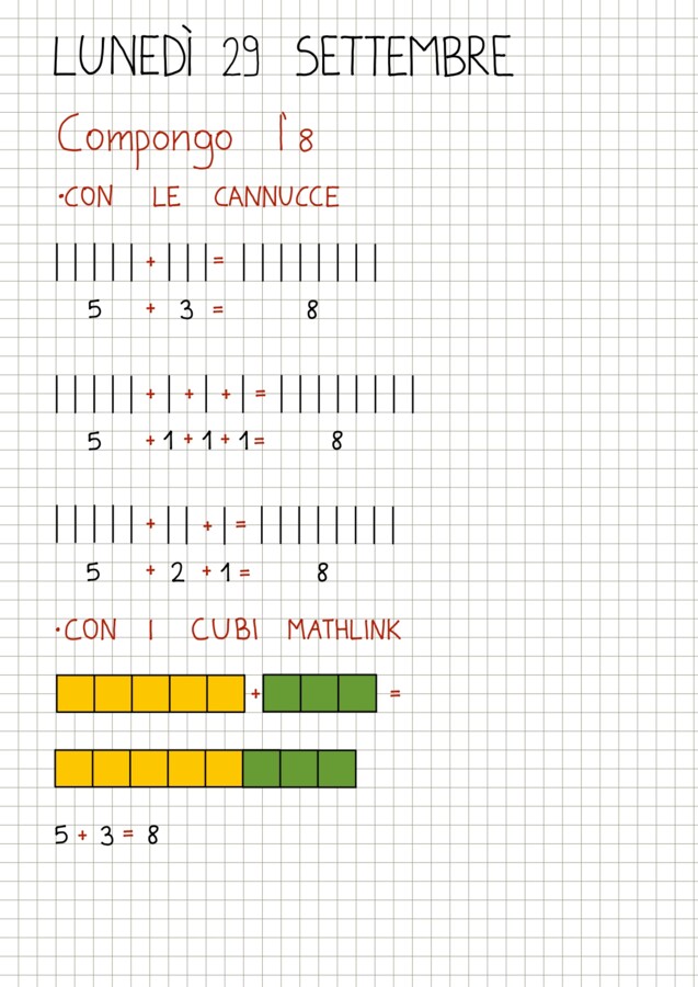 Quaderno matematica classe 2 da settembre a dicembre
