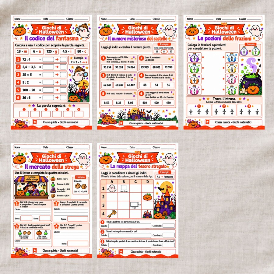 Giochi matematici di Halloween - Classe quinta