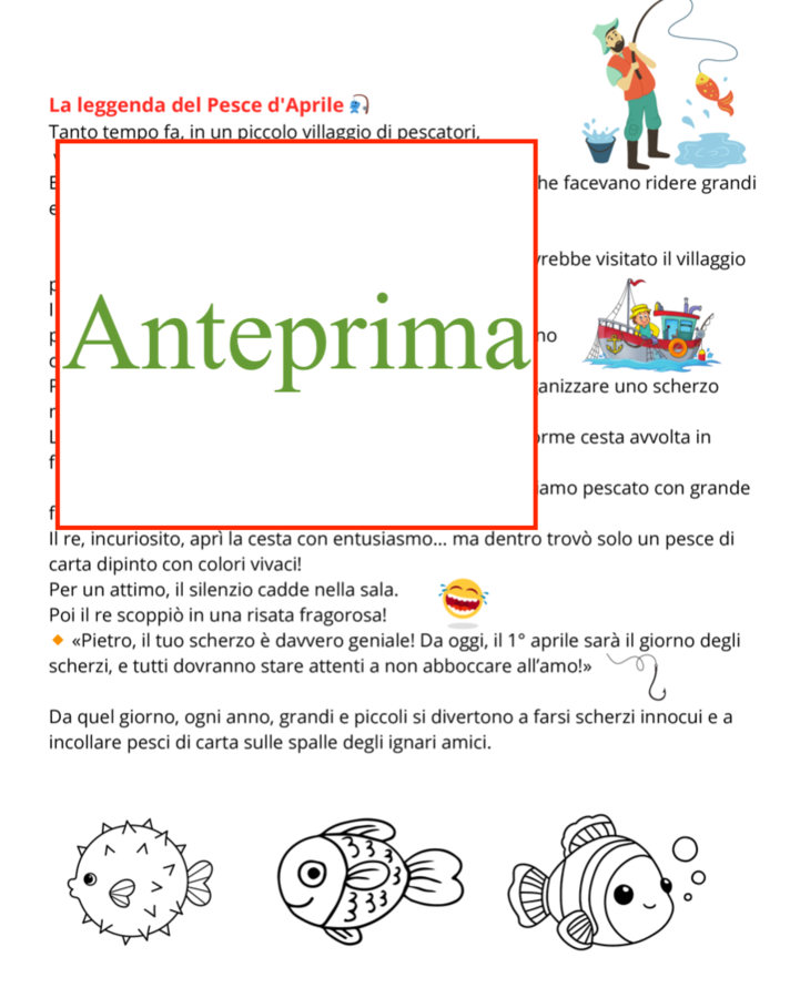 Il pesce del primo d'Aprile; leggenda, attività e giochi