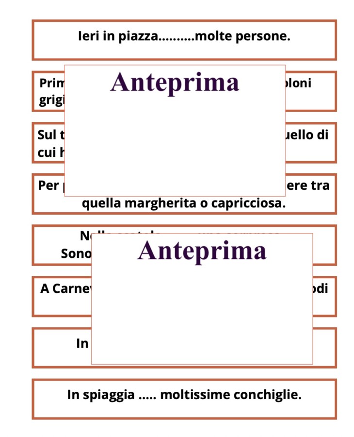 Alla scoperta di C’è, c’era, ci sono, c’erano: percorso concreto Montessori