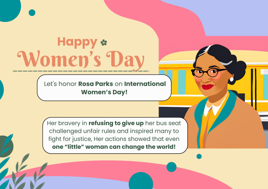 International Women's Day (Giornata della Donna): Rosa Parks minibook