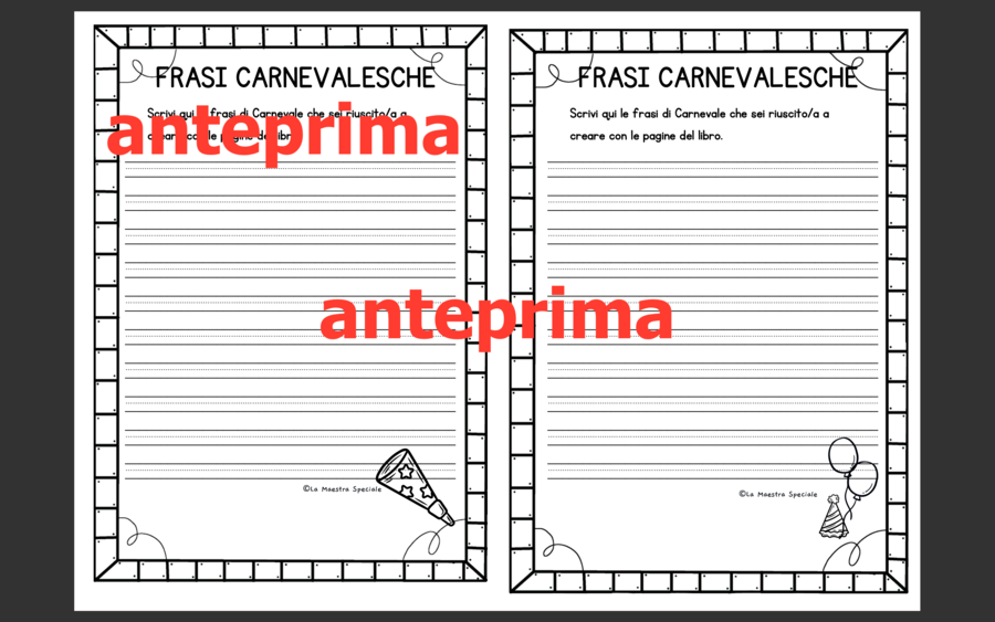 IL LIBRO DELLE FRASI TEMA CARNEVALE