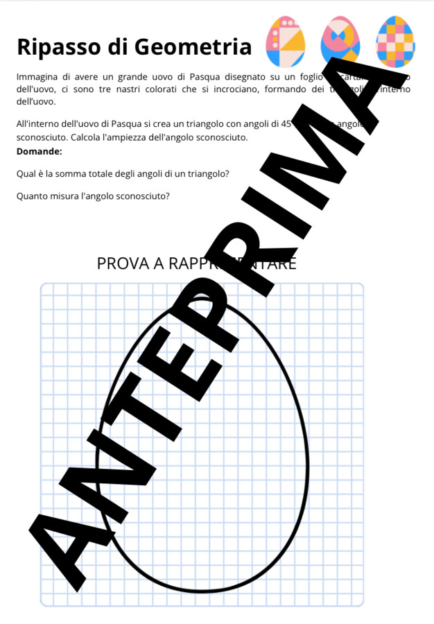 Compiti matematica vacanza di Pasqua/classe quarta