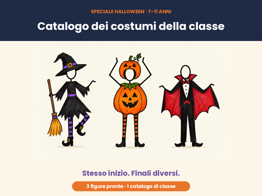 Halloween: il catalogo dei costumi della classe (7–11 anni)
