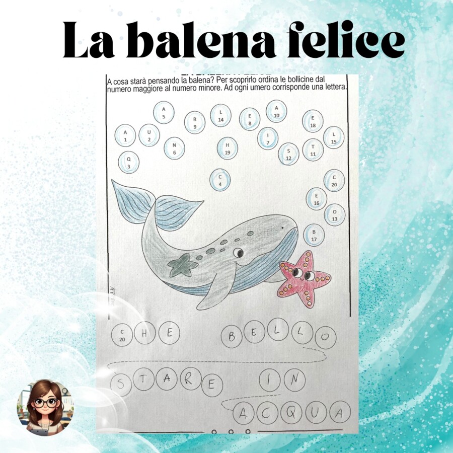 La balena felice: ordinare i numeri fino a 20