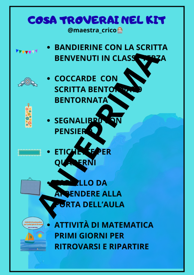 KIT ACCOGLIENZA CLASSE TERZA
