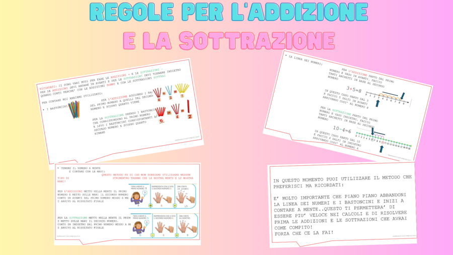 Regole per addizione e sottrazione