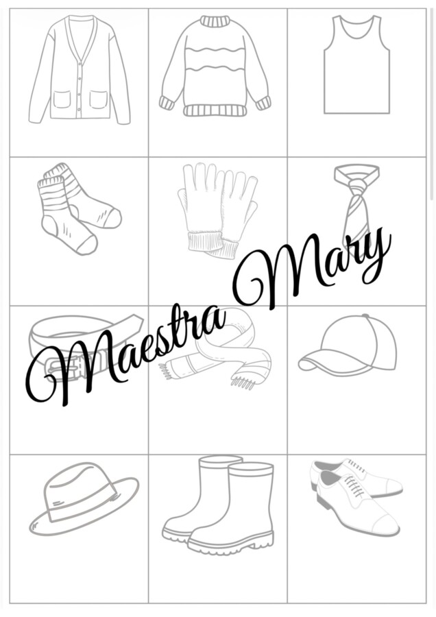 Memory e Flashcards lessico vestiti e accessori - gioco in inglese