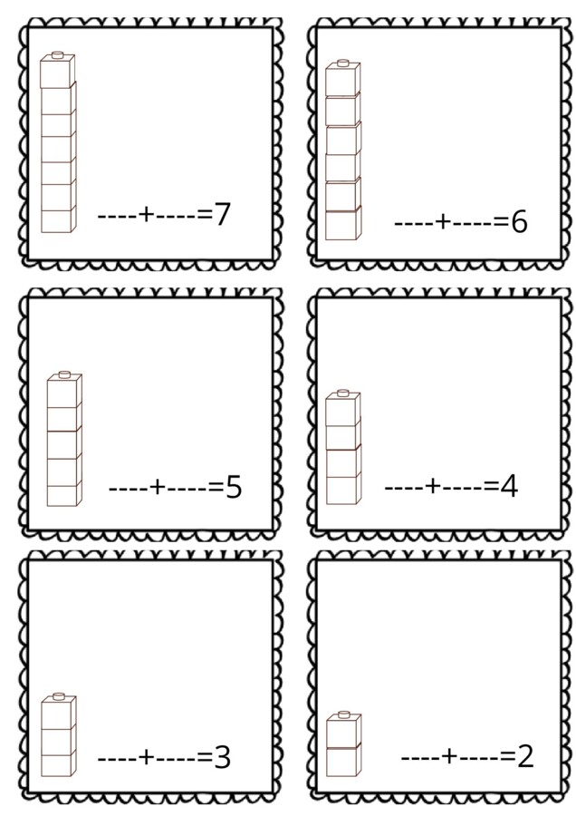 Carte delle addizioni con i Mathlink cubes