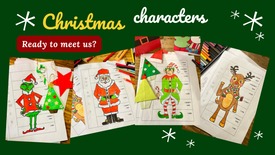 Christmas Characters: Santa Claus, the Grinch, Santa's Elf, Rudolph
