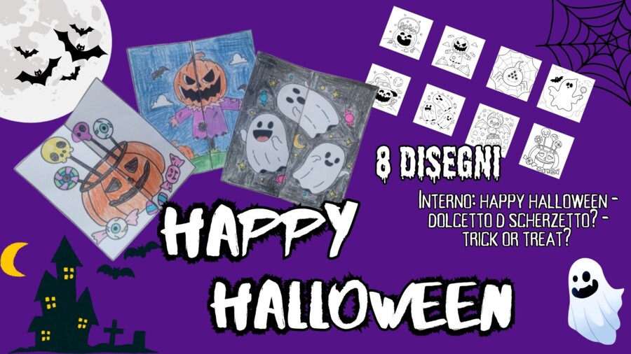 BIGLIETTI HAPPY HALLOWEEN - TRICK OR TREAT - DOLCETTO O SCHERZETTO