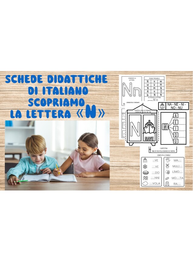 Schede di Italiano : Scopriamo la lettera N