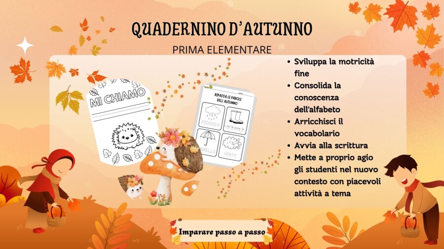 Quadernino d'autunno: schede didattiche prima elementare