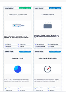 40 CARTE SFIDA DI SCIENZE: MATERIALI, MATERIA, ARIA, ACQUA ED ENERGIA | QUIZ A SCELTA MULTIPLA  (CLASSI 3ª, 4ª, 5ª) + GRIGLIA SOLUZIONI