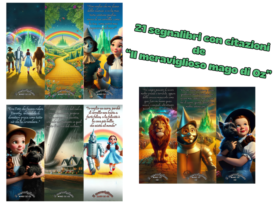 Segnalibri con citazioni "Il meraviglioso mago di Oz"