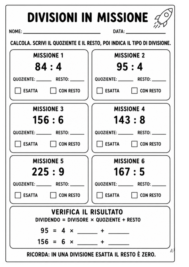 Ripartiamo con la matematica classe quarta
