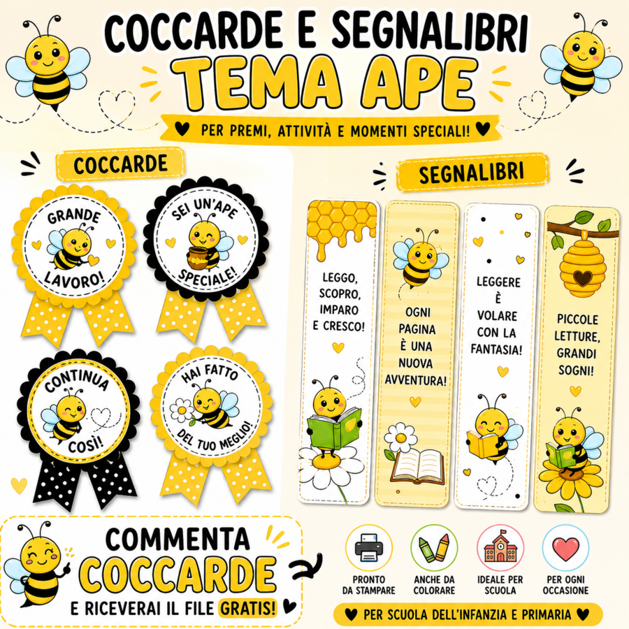 COCCARDE E SEGNALIBRI (TEMA APE)